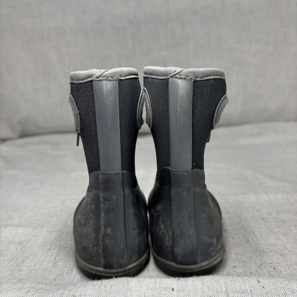 Bogs Classic Solid Kids Black Waterproof Insulated Rain Boots Toddler Size 4